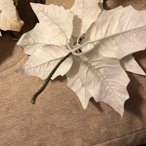 White Poinsettia Bundle, Christmas Decor - Picture 4 of 7